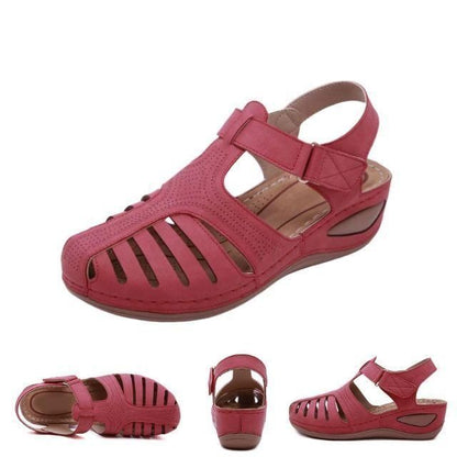 Doris | Cut-Out Sandals in Faux Leather with Ankle Strap