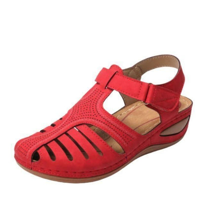 Doris | Cut-Out Sandals in Faux Leather with Ankle Strap
