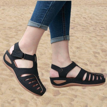 Doris | Cut-Out Sandals in Faux Leather with Ankle Strap