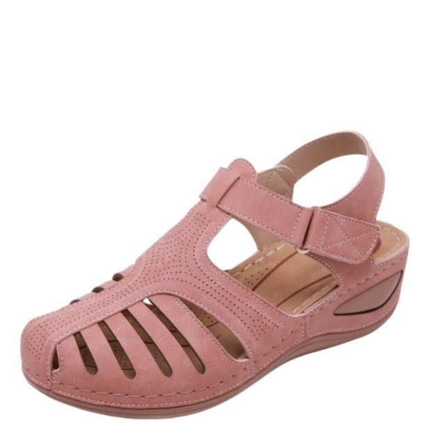 Doris | Cut-Out Sandals in Faux Leather with Ankle Strap