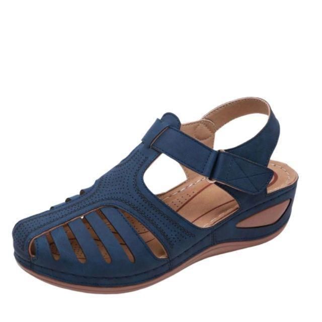 Doris | Cut-Out Sandals in Faux Leather with Ankle Strap