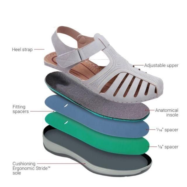Doris | Cut-Out Sandals in Faux Leather with Ankle Strap