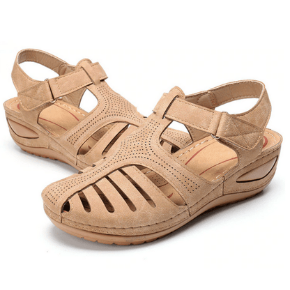 Doris | Cut-Out Sandals in Faux Leather with Ankle Strap