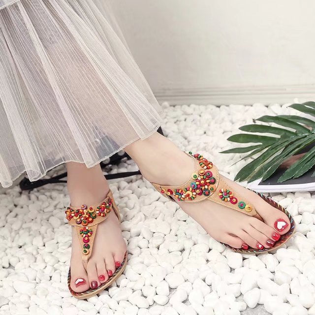 Gitta | Non-Slip Sandals with Beaded Detail