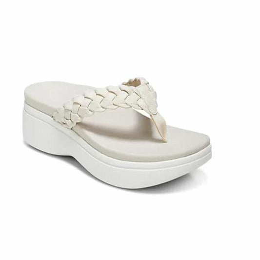 Laura | Flip-Flops with Wedge Heel and Braided Strap