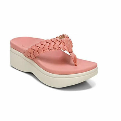 Laura | Flip-Flops with Wedge Heel and Braided Strap