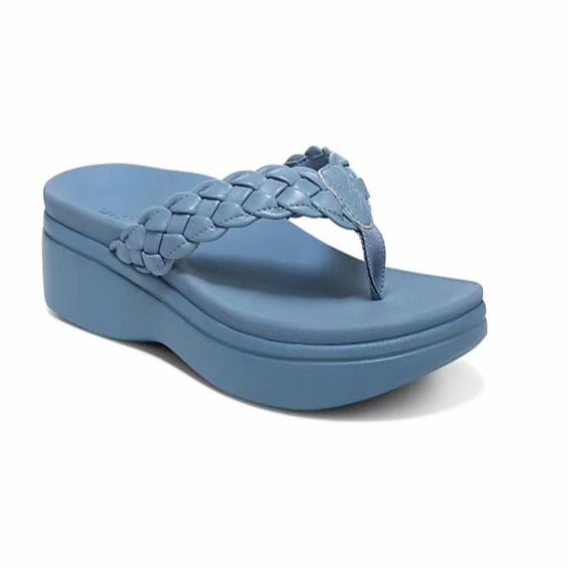 Laura | Flip-Flops with Wedge Heel and Braided Strap