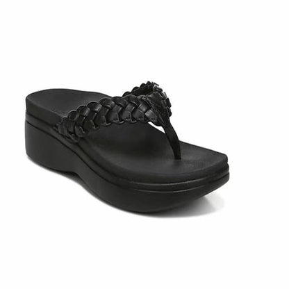Laura | Flip-Flops with Wedge Heel and Braided Strap