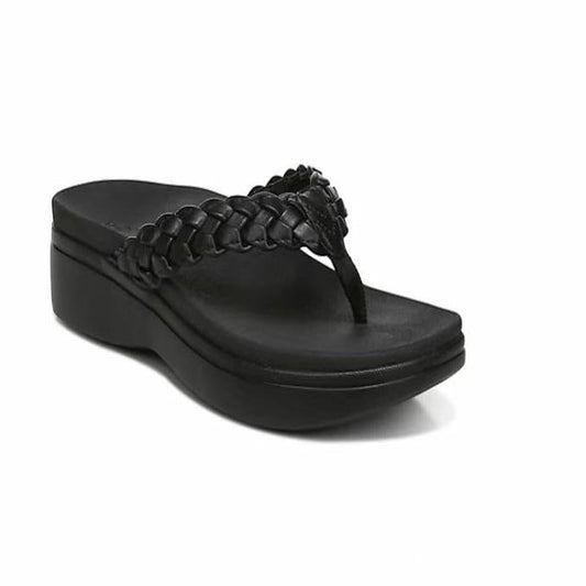 Laura | Flip-Flops with Wedge Heel and Braided Strap