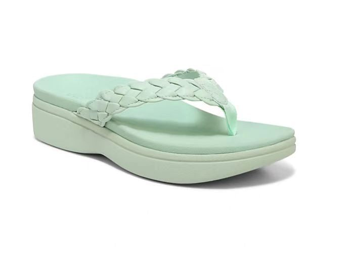 Laura | Flip-Flops with Wedge Heel and Braided Strap