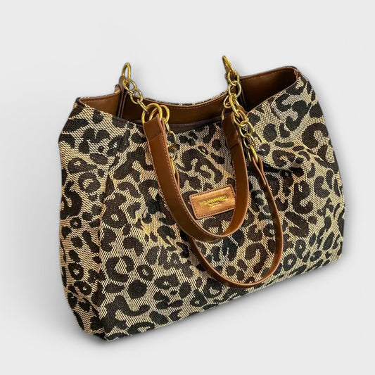 Gretel | Leopard Print Canvas Shopper