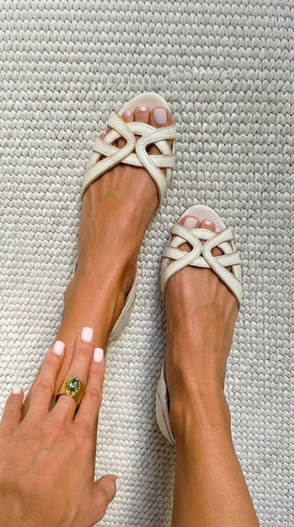 Adele | Braided Summer Sandals in Cream