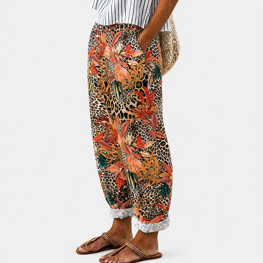 Niko | Floral and Animal Print Relaxed Pants