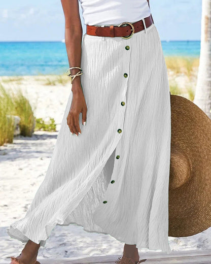 Cindy | Flared Skirt with Button Detail