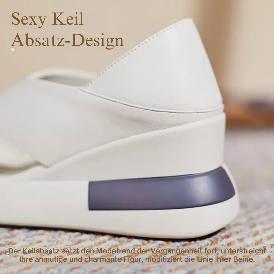 Frances | Modernist Platform Sandals in Faux Leather with Wide Straps