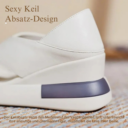 Frances | Modernist Platform Sandals in Faux Leather with Wide Straps