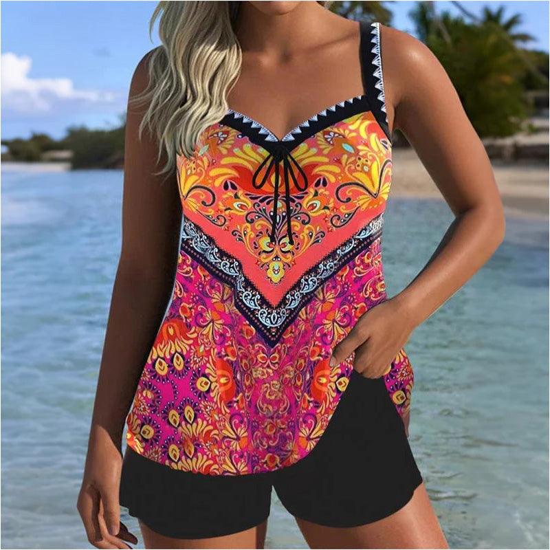 Dorothee | Printed Swimsuit with Top and Shorts