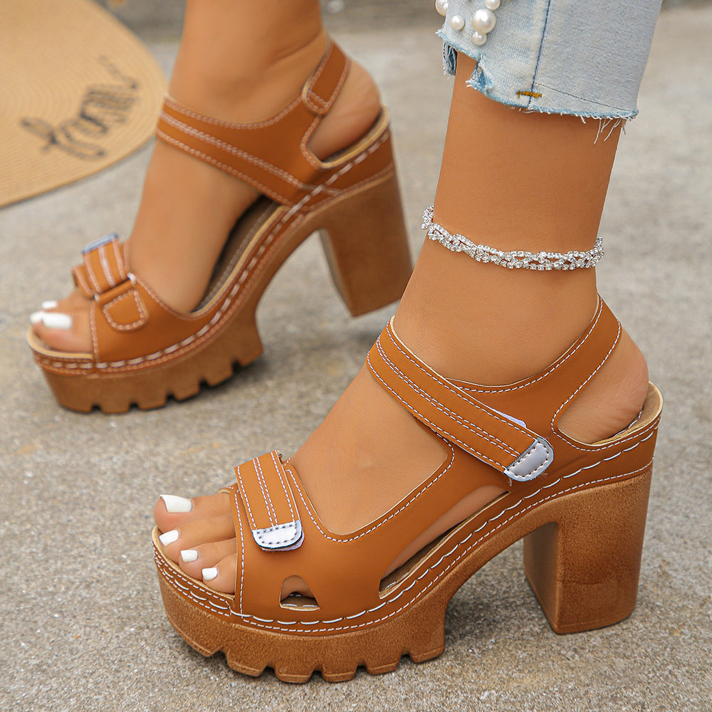 Rosa | Plateau-Sandalen mit Blockabsatz