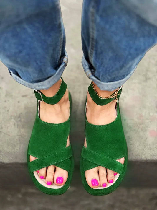 Louisa | On-Trend Roman-Style Sandals with Fish-Shaped Buckle for Summer