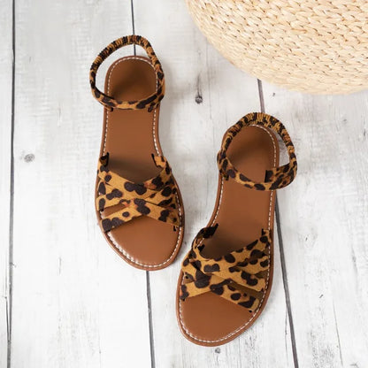 Romy | Flat Sandals with Print