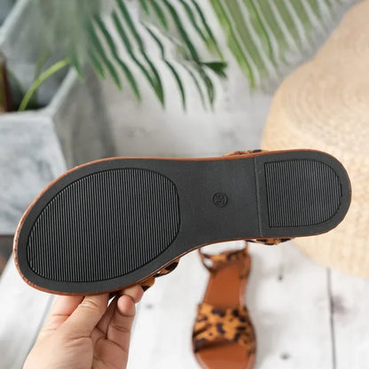 Romy | Flat Sandals with Print