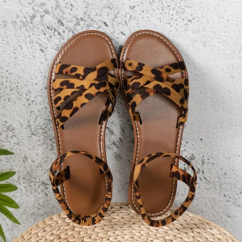 Romy | Flat Sandals with Print