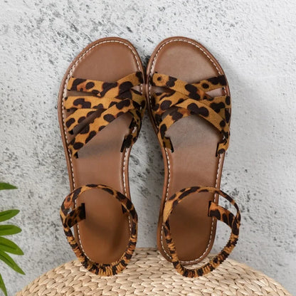Romy | Flat Sandals with Print