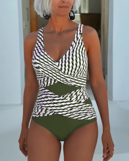 Andrea | Elegant Cross-Over Swimsuit with Cut-Out