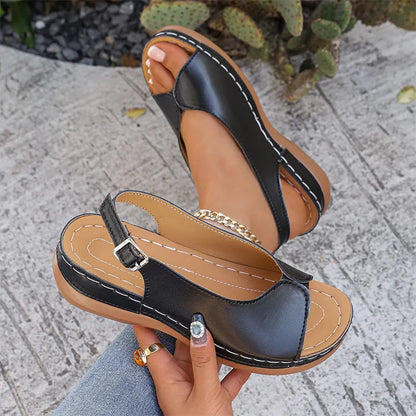 Gitta | Retro Sandals with Adjustable Heel Strap