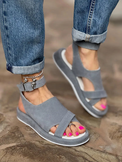 Louisa | On-Trend Roman-Style Sandals with Fish-Shaped Buckle for Summer