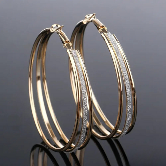 Amelia | Retro Gold Hoop Earrings