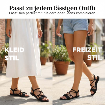 Hermione | Flat Sandals with Crossover Straps