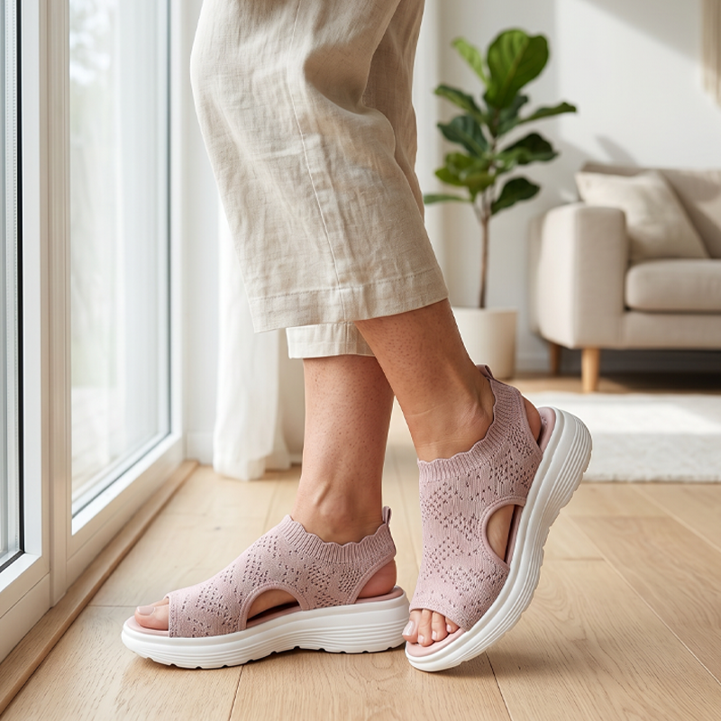 Gwen | Casual Knit Sandals with Wedge Sole