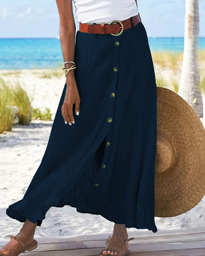 Cindy | Flared Skirt with Button Detail