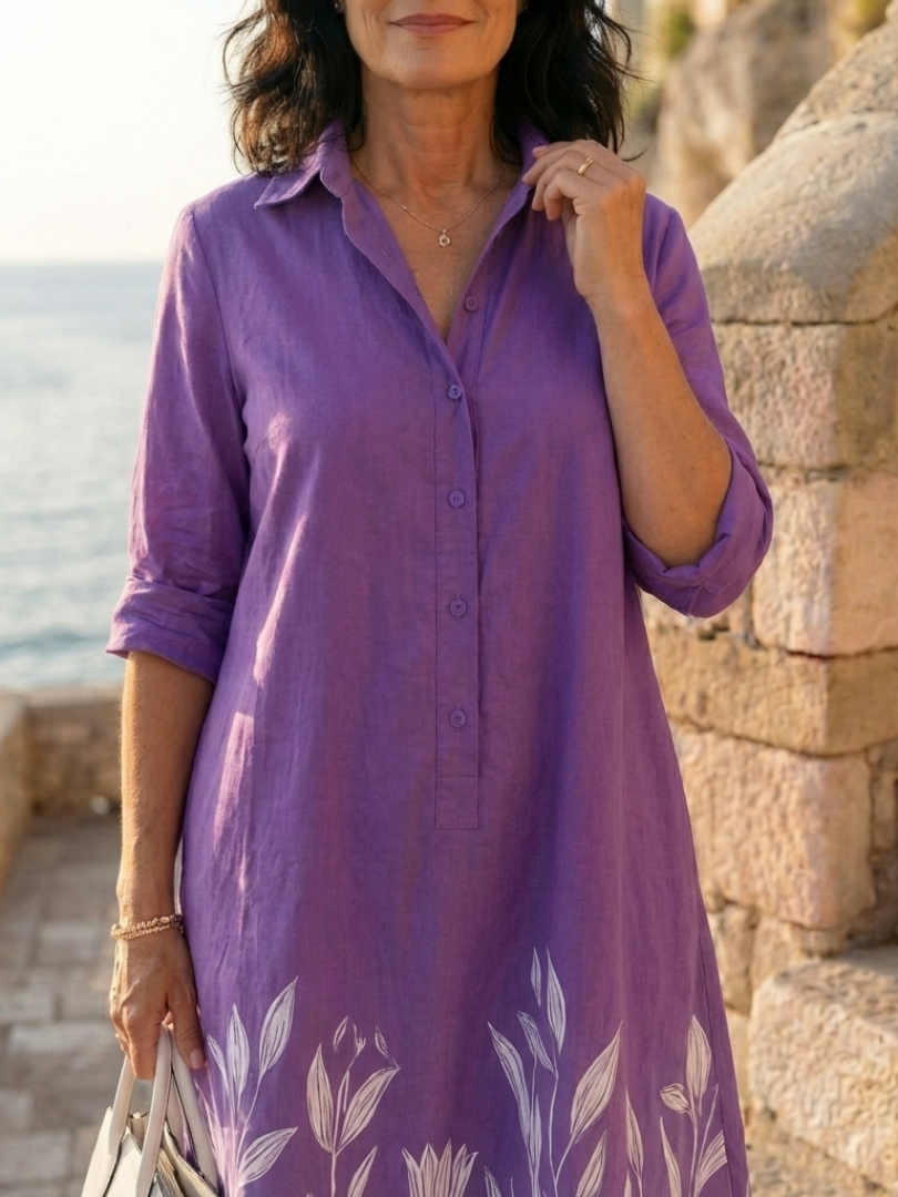 Galatea | Evening Garden Walk Print Shirt Dress