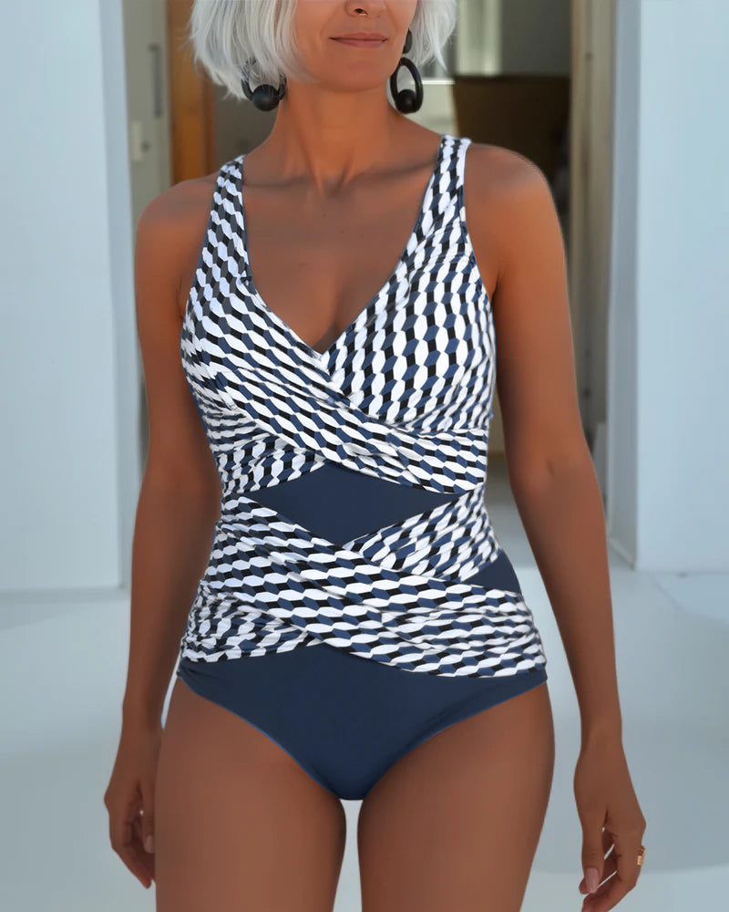 Andrea | Elegant Cross-Over Swimsuit with Cut-Out
