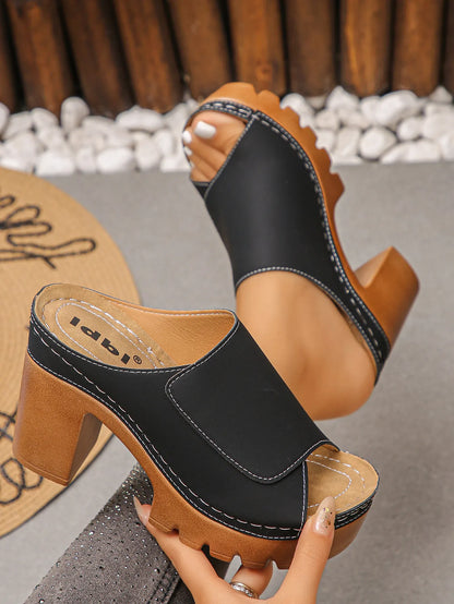 Sigrid | Orthopaedic Sandals with Block Heel and Open Toe