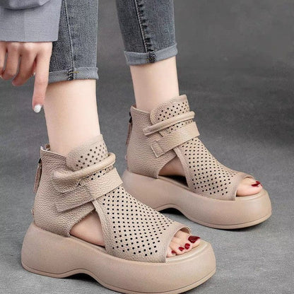 Larissa | Comfortable Platform Sandals in Leather with Soft Sole