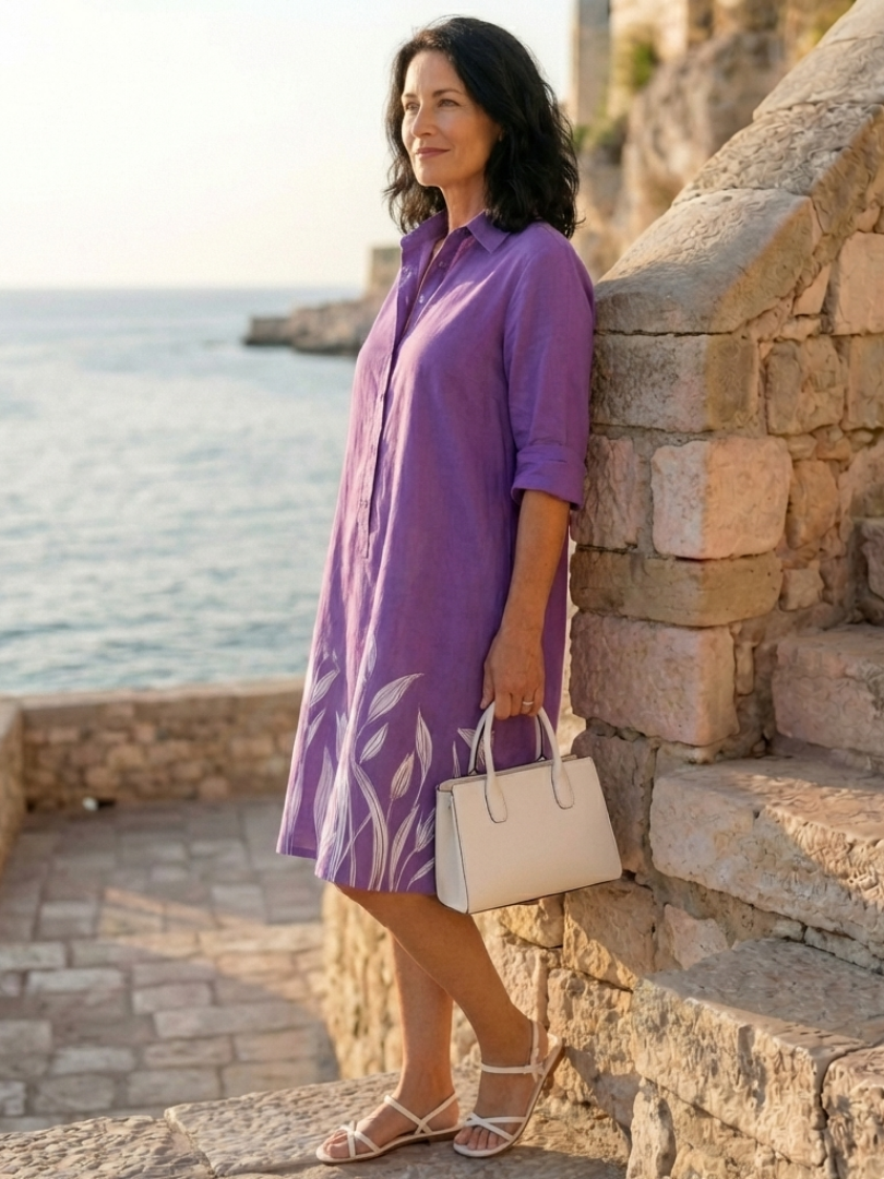Galatea | Evening Garden Walk Print Shirt Dress