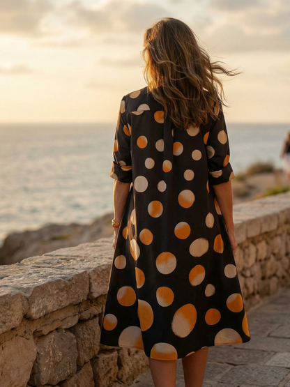 Vera | Sunset Dot Print Shirt Dress