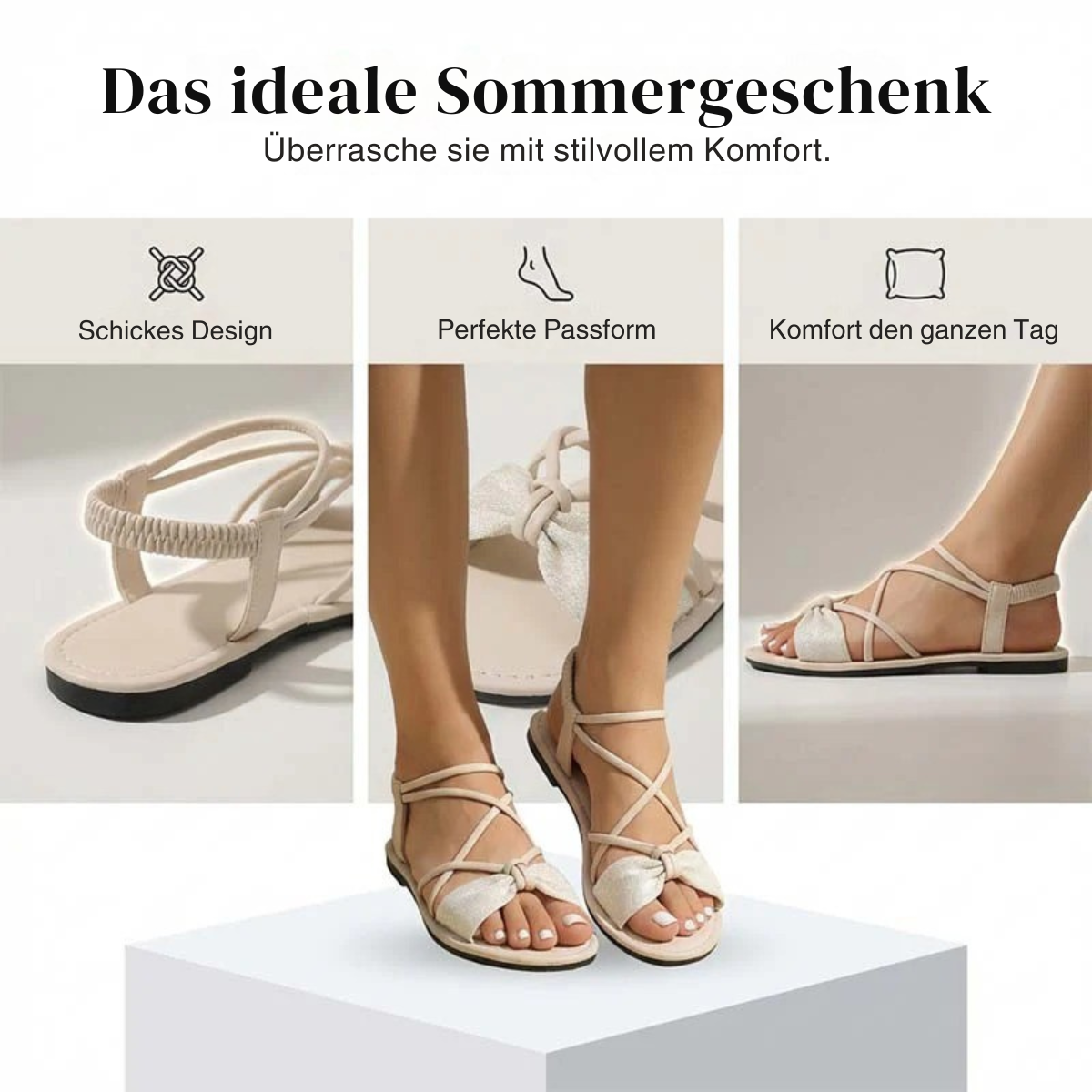 Hermione | Flat Sandals with Crossover Straps