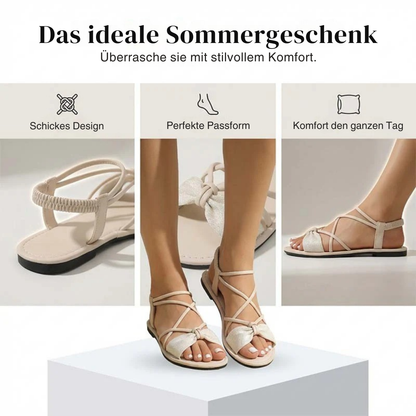Hermione | Flat Sandals with Crossover Straps