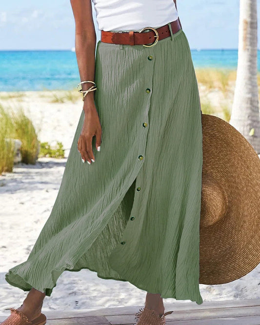 Cindy | Flared Skirt with Button Detail