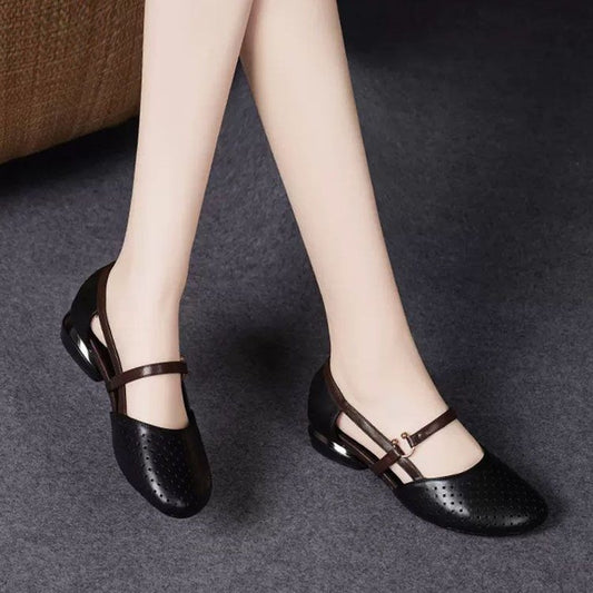 Carys | Elegant Sandals with Low Heel and Round Toe