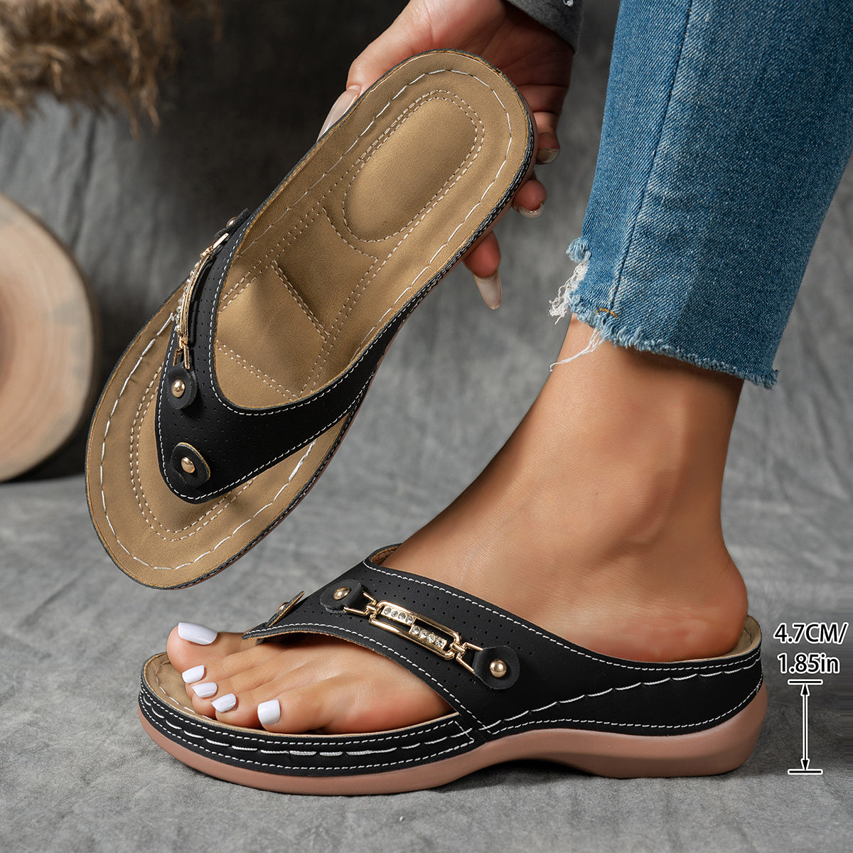 Claudia | Fashionable Wedge Sandals with Arch Support