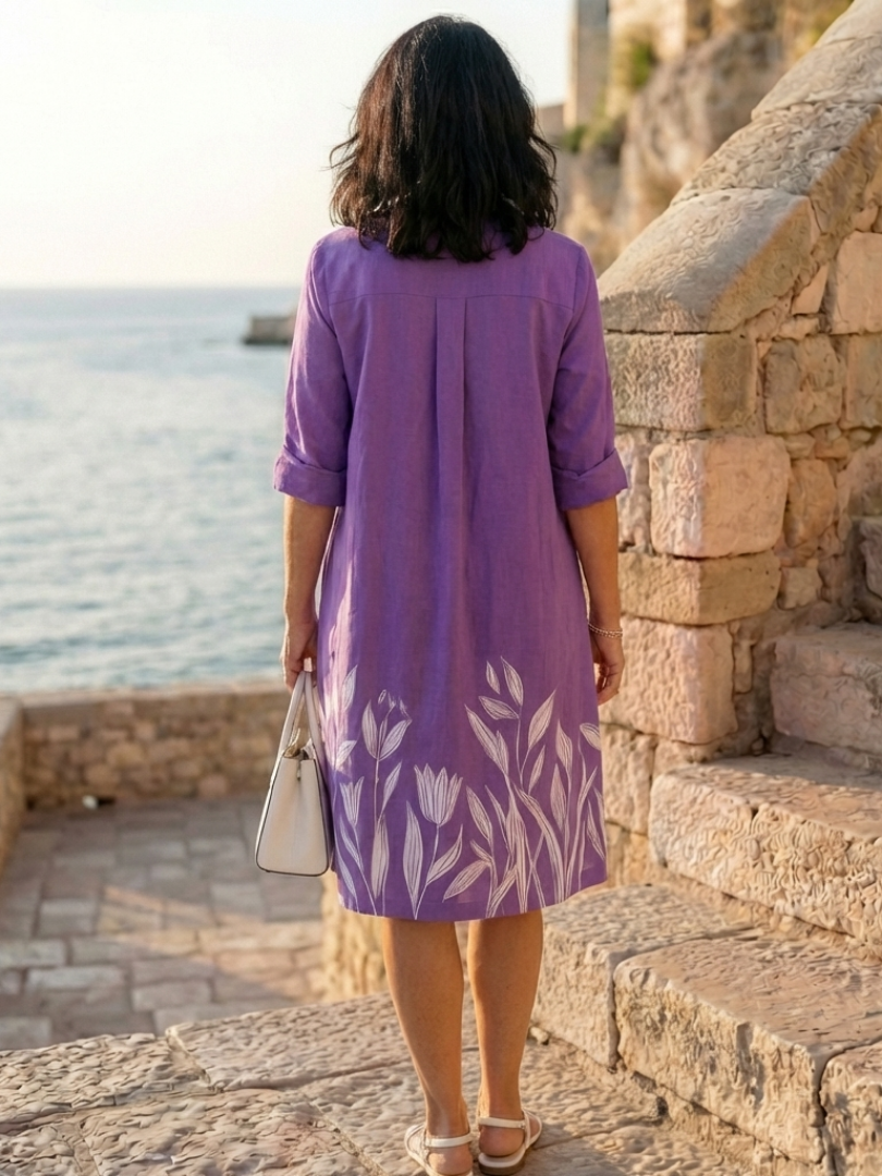 Galatea | Evening Garden Walk Print Shirt Dress