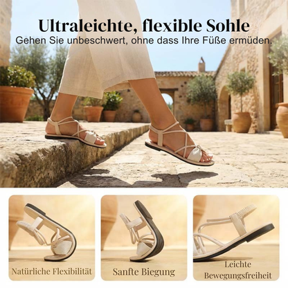 Hermione | Flat Sandals with Crossover Straps
