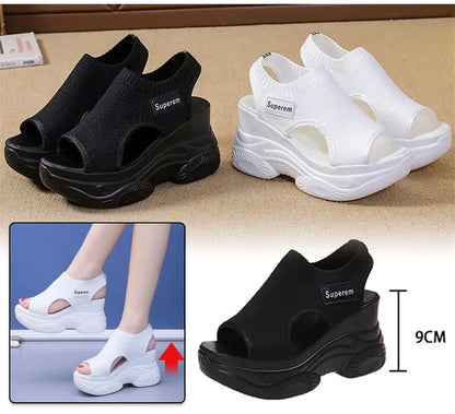 Hertha | Fashionable Sport Sandals with High Heel and Chunky Sole