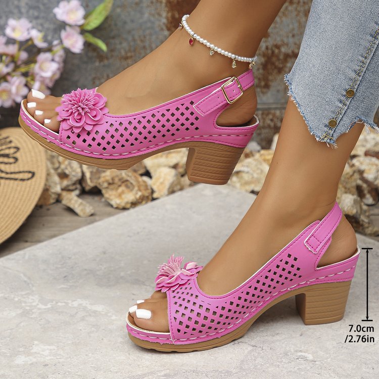Melanie | Chic Floral Wedge Sandals