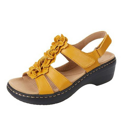 Zita | Flat Sandals for Women with Ruffle Flower